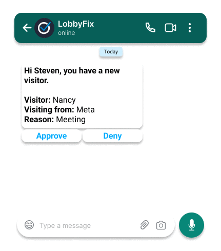 visitor notifications whatsapp lobbyfix